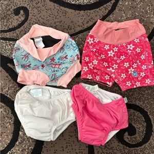 Pink and White Kids Swim diapers